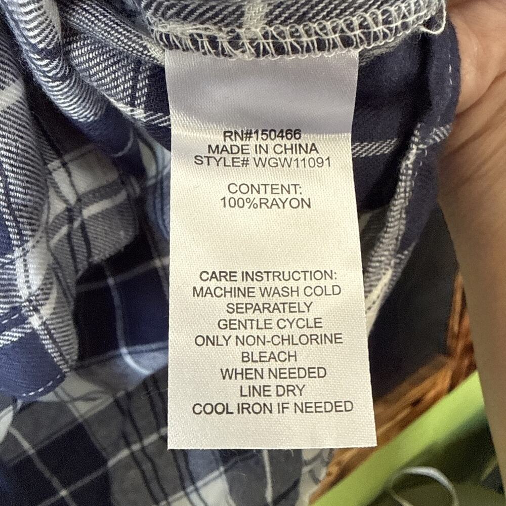 Market & Spruce Amelia Cozy Flannel Plaid, Blue, Large - Picture 5 of 6